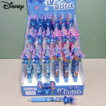 54 шт., гелевая ручка Disney Stitch Lilo & Stitch Press, мультяшная нашивка 0,5 мм, черные канцелярские принадлежности, студенческая ручка для подписи, инструменты для письма