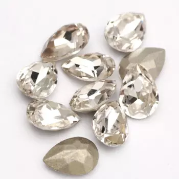 5/10pcs Clear Pear Shape K9 Fancy Stones Different Sizes Glass Nail Charms Rhinestones for 3D DIY Nails Art Decoration