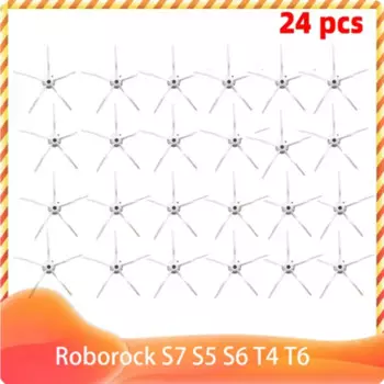 Запасные части для робота-пылесоса Xiaomi Mijia 1 / 1S / Roborock S4 S5 S6 S7 T7 Mi, 5 рук, боковая щетка, белый нейлон, моющиеся
