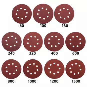 Шлифовальная бумага 125 мм, 60~2000 Grits, 8 отверстий