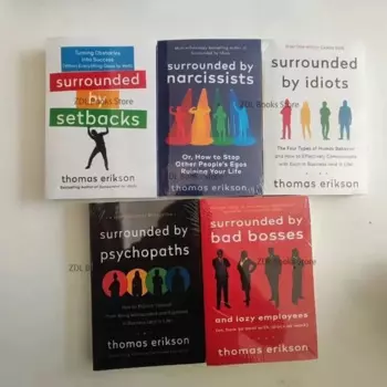 5 книг/набор Томаса Эриксона, в окружении идиотов, психопатов, неудачных боссов, книг нарциссистов на английском языке