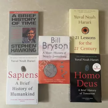 5 Книг оригинальной английской версии, Краткая история времени, Краткая история будущего, человеческие существа, сегодня, все вещи