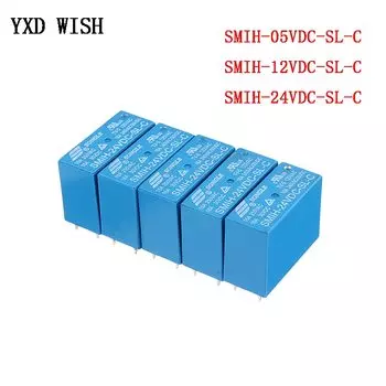 Реле YXD WISH SMIH-05V 12V 24VDC-SL-C 5 шт.