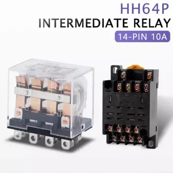 5 шт. HH64P высокомощная катушка реле общего назначения DPDT микро электромагнитный релейный переключатель с разъемом 110 В 220 В переменного тока 12 В 24 в 36 В