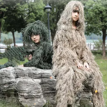 5 шт./комплект, детский Камуфляжный Тактический Костюм, детский Камуфляжный костюм, комплект, плащ-невидимка, одежда для охоты, бионические костюмы