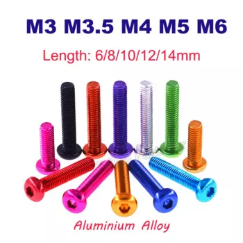 5 шт., шестигранные винты M3 M3.5 M4 M5 M6 из алюминиевого сплава