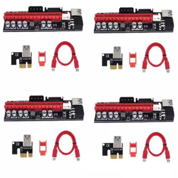 5 упаковок Riser Premium New Ver 009S Plusgold Edition, светодиодный удлинитель карт GPU, адаптер для карт для майнингового оборудования, 1X–16X Riser