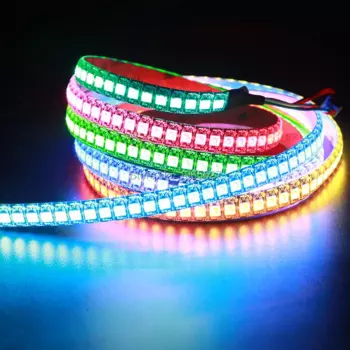 5 в постоянного тока 2 м 144 светодиодный s/M Адресуемая RGB Светодиодная лента SK6812 пиксесветильник свет; 144 пикс./м 5050 SMD гибкая лента лампа; Черная печатная плата; Водонепроницаемая IP65