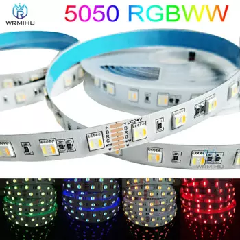 5M RGB CCT Светодиодные ленты 5050 5 цветов в 1 чипы Гибкая RGB + холодный белый/теплый белый 60 светодиодов/m RGBWW Светодиодные ленты светильник 5 м/лот DC12V-24V