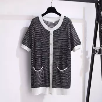 5xl 6xl 7xl Летняя крутая футболка Офисная элегантная футболка Женская ледяная вязаная женская футболка Топы Футболки большого размера Camiseta De Mujer