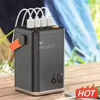 60000 мАч Открытый Power Bank Портативный внешний аккумулятор PowerBank PD 30 Вт Быстрое зарядное устройство для мобильной электростанции Xiaomi iPhone