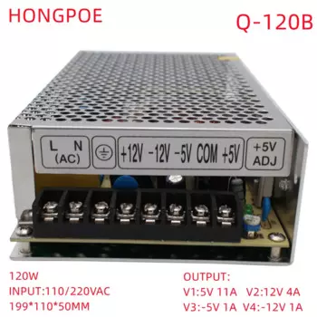 60 Вт импульсный источник питания 5V 15V -15V -5V Q-60B 5V 12V 24V -12V AC DC Converter Four-way SMPS