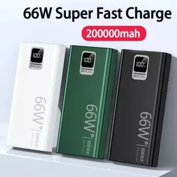 66W 200000 Ah Digital Display PowerBank Супер быстрая зарядка Портативный внешний аккумулятор для iPhone Huawei Xiaomi Samsung