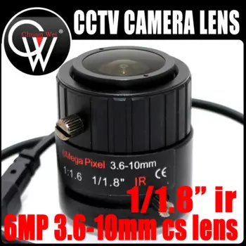6 МП 3,6-10 мм Объектив cs VF с ручным зумом, автоматический IRIS F1.8 1/1.8 "Объектив CS Mount для HD IP-Камеры Безопасности