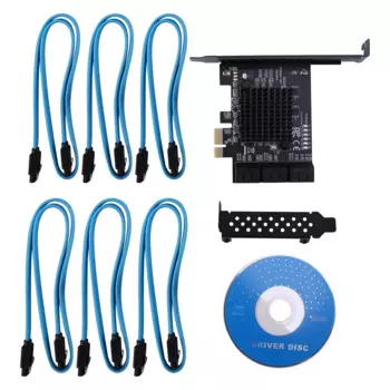 6-портовая карта SATA III Pcie, плата контроллера Pcie SATA III до 6 Гб/с, внутренний адаптер, конвертер PCI SATA 3,0, плата расширения