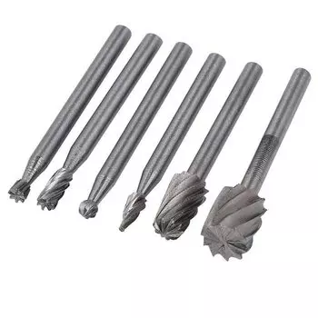 6 шт. для вращающихся инструментов Dremel, мини-набор сверл HSS, фрезерный станок, шлифовальные насадки, фрезы для резьбы по дереву, резка