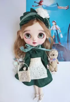 6 шт. повязка для волос Blythe Rose/платья/носки/заколки для волос/фартуки с вышивкой/сумки 1/6 30 см (подходит для azone, Pullip, Ob22/24/26, Licca)