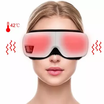 6D умная подушка безопасности, Вибрационный массажер для глаз, прессотерапия, Уход за глазами, инструмент с подогревом, Bluetooth, музыка, снимает усталость и темные круги
