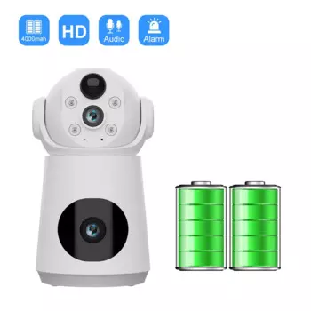 6MP V380Pro APP Низкое энергопотребление Двойной объектив Беспроводная PTZ IP купольная камера AI Обнаружение гуманоидов Домашняя безопасность Монитор видеонаблюдения