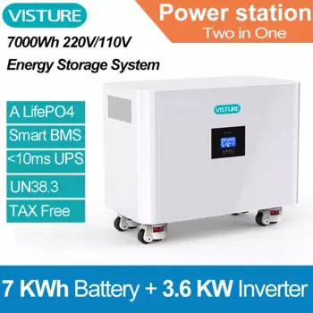 7168Wh электростанция AC 110V 220V Out LifePO4 система хранения энергии с гибридным инвертором 3600W BMS Solar MPPT Аккумуляторный блок