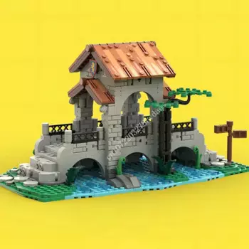 743 шт., Детский конструктор MOC средневековый замок, мост льва, технический кирпич, набор для сборки «сделай сам», игрушка для детей, праздничный подарок