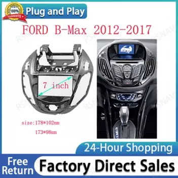 7-дюймовый 2 Din автомобильный радиоприемник, рамка для Ford B-MAX UV, черный комплект для крепления на приборную панель, звуковая панель, автомобильный комплект для отделки стерео