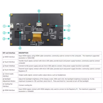 7-дюймовый сенсорный экран 1024X600 HD LCD емкостный IPS дисплей монитор для Raspberry Pi 4B 3B Jetson Nano PC AIDA64 опция A