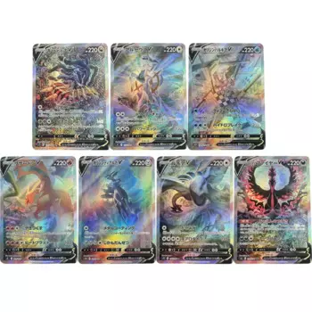 7 шт./компл., коллекционная карта для игр в стиле аниме PTCG Charizard Lugia Arceus Dialga Giratina, преломляющая цветная вспышка, текстура, подарки для детей, игрушка
