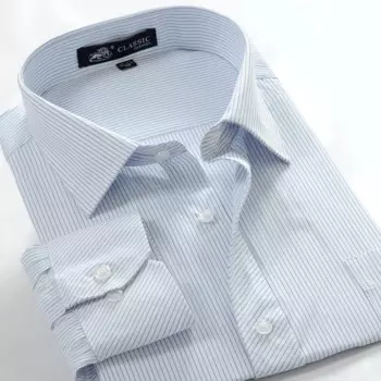 7XL 8XL 9XL 10XL 12XL 14XL Классическая полосатая мужская Свободная рубашка с длинным рукавом 2020 Осенняя брендовая одежда деловая Повседневная рубашка синего цвета