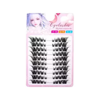 80 Single Clusters Skew Flying Fox Eye DIY False Elashes Reusable Fluffy Thick Long Hybrid Segmented Individual Lash Extension