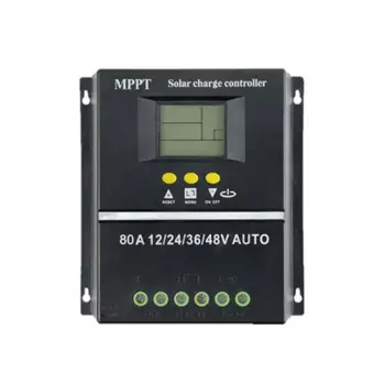 80A MPPT/PWM 12 В/24 В/36 В/48 В контроллер заряда солнечной батареи автоматический контроллер инструменты с ЖК-дисплеем и двойным USB