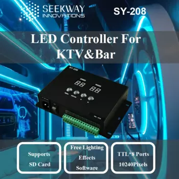 8 портов, флэш-контроллер 8192 пикселей для WS2801 WS2812B WS2811 LPD8806, поддержка SD-карты, программное обеспечение для световых эффектов