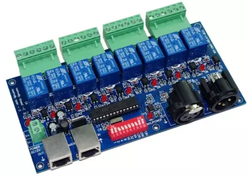 8CH DMX релейный переключатель DMX512 контроль ler реле DMX512 релейный переключатель 8 каналов (макс. 10 А)