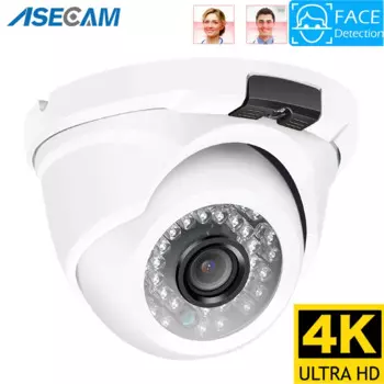 8MP 4K IP камера видеонаблюдения ASECAM уличная Ai распознавание лица H.265 Onvif металлическая белая купольная RTSP 4MP POE дома человеческая видеонаблюдение Xmeye