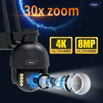 8MP 4K PTZ Wi-Fi наружная камера безопасности 30-кратный зум PTZ быстрая полусфера беспроводная IP-камера P2P видеокамера видеонаблюдения
