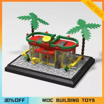 906 шт., Детский конструктор MOC «фаст-фуд»