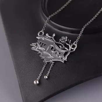 925 серебряные (Jiangnan) сливы цветок кулон для изготовления ювелирных изделий Винтаж 40 см + 3 см 100% чистое серебро ожерелье для женщин