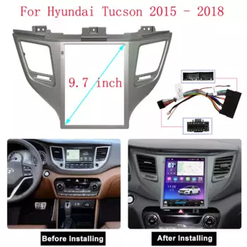 9,7-дюймовый для HYUNDAI Tucson IX35 2015-2018 автомобильный радиоприемник стерео Android GPS MP5 плеер Fascia Frame 2 Din головное устройство крышка приборной панели