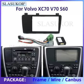 9-дюймовая панель для Volvo XC70 V70 S60 2004-2009, автомобильный радиоприемник, аудиорамка, комплект для крепления приборной панели с проводом