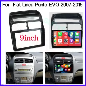 9-дюймовый 2din автомобильный радиоприемник для Fiat Linea Punto EVO 2007-2015, автомобильная аудиосистема, стерео панель, крепление на приборной панели, монтажный комплект, рамка