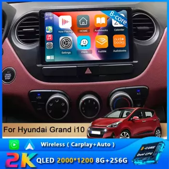 9-дюймовый автомобильный радиоприемник для Hyundai Grand i10 i 10 2013 2014 2015 2016 2017 2018 Android 14 Carplay Auto Multimidia видеоплеер головное устройство