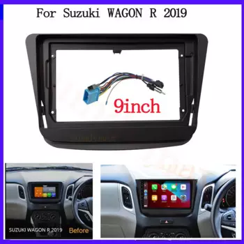 9-дюймовый автомобильный радиоприемник, панель, фотопровод для SUZUKI WAGON R 2019 -2022, приборная панель из АБС и поликарбоната, комплект пластиковой отделки для установки