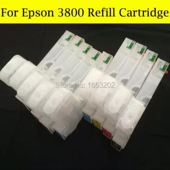 9 шт./лот пустой чернильный картридж для картриджа Epson 3800 3800XL, зеркальный T580 T5808 с чиповым датчиком