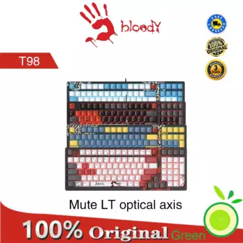 A4Tech Bloody T98 вечная небьющаяся клавиатура PBT Keycap LT98, фоточувствительная термосублимационная статическая оптическая лампа