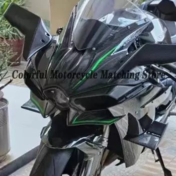 Аэродинамическое фиксированное крыло для мотоцикла Kawasaki Ninja H2 H2R 2015-2023, переднее крыло, передний спойлер, обтекатель, аксессуары, боковые крылья