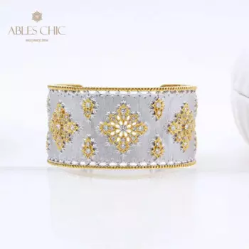 Ables Chic, серебро 925 пробы, ретро, филигранные шелковистые цветы, браслет из тюля, стиль эпохи Возрождения, широкие манжеты для женщин, 2021