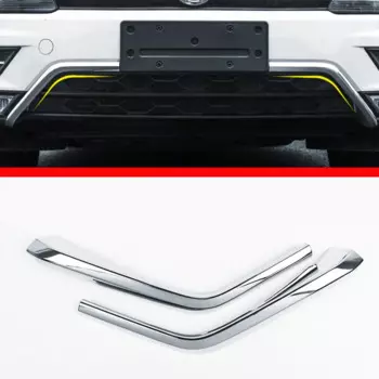 ABS Chrome для Volkswagen VW Tiguan MK2 2017-2020, передняя решетка автомобиля, декоративные полоски, накладка, аксессуары для стайлинга, 2 шт.