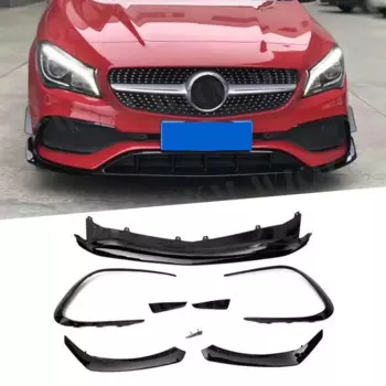 ABS передний бампер сплиттеры накладка W117 передний спойлер с клапаном для Mercedes Benz CLA Class CLA45 AMG 2016-2018