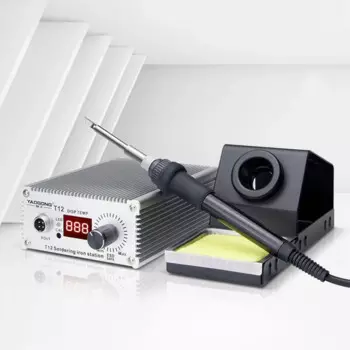 AC220V T12 Интеллектуальная паяльная станция с цифровым дисплеем, постоянная температура, 75 Вт, сварочная станция высокой мощности
