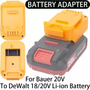 Адаптер аккумулятора для литий-ионных инструментов DeWalt 18/20 В, преобразующий в адаптер для литий-ионного аккумулятора Bauer 20 В, аксессуары для электроинструментов